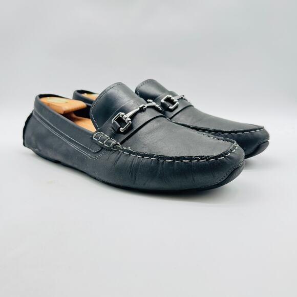 Cole Haan Shoes Mens 11.5 Black Leather Driving Moccasins Vtg Horsebit Loafers - Picture 3 of 13